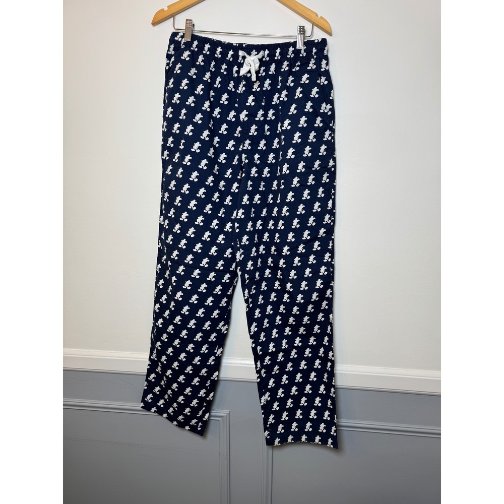 Disney Parks Mickey Mouse Pajama Pants Mens Medium Blue Cotton Lounge Bottoms